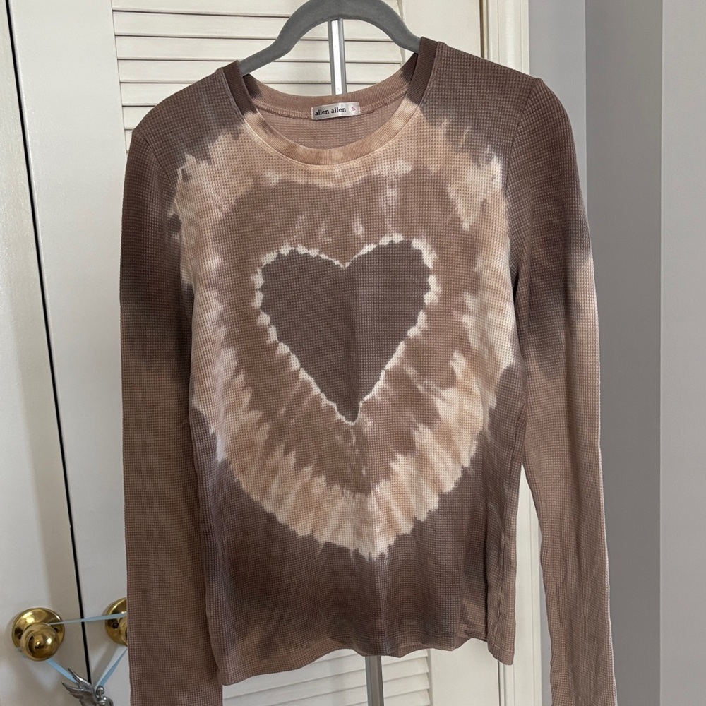 Allen Allen Beige Waffle Knit Top
